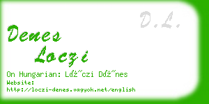 denes loczi business card